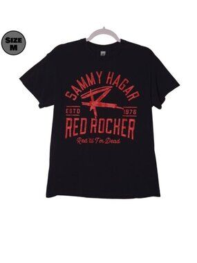 Sammy Hager - Red Rocker: Red 'Til I'm Dead USED Shirt (M, Black, Van Halen)